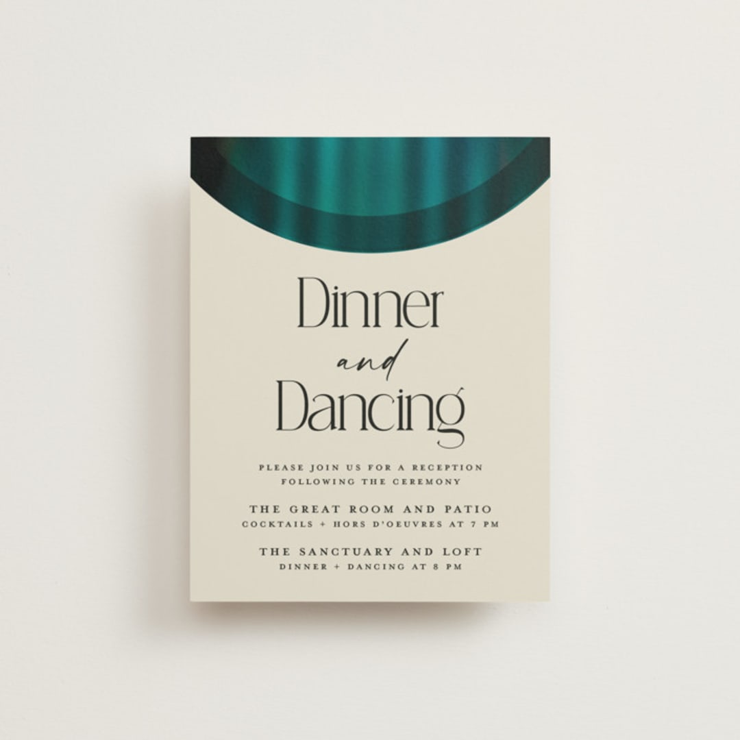 "Spectrum" - Reception Cards in Teal by Heather Schertzer - Front