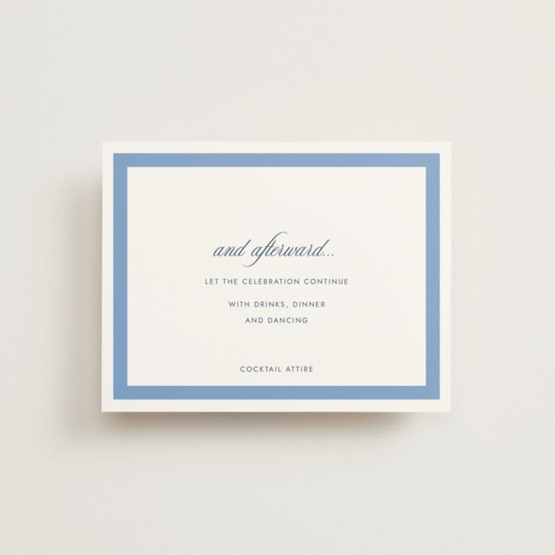 "Montauk" - Reception Cards in Blue Bell by Megan Davis - Front