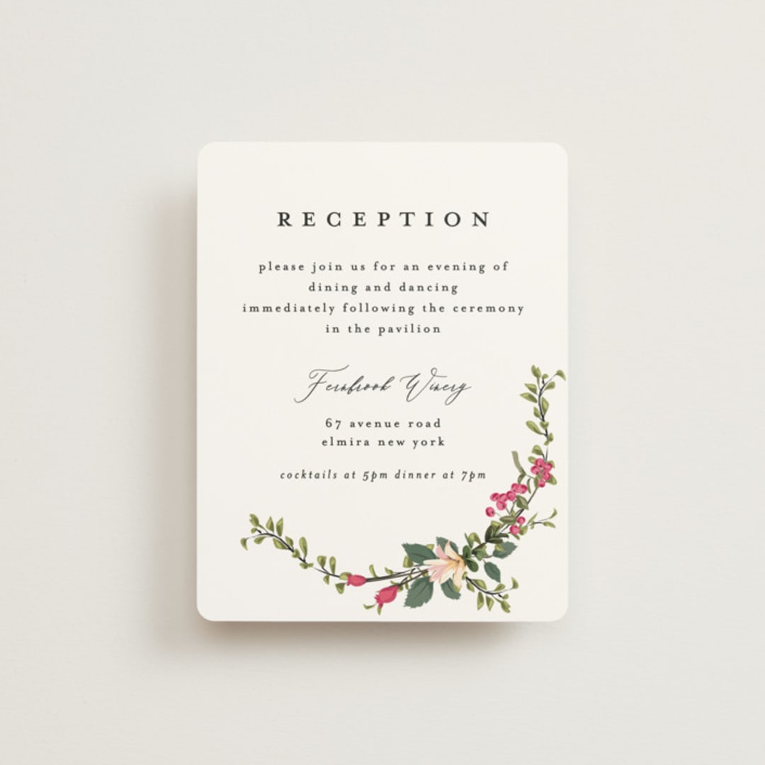 "Forest Flowers" - Reception Cards in Tropical by Susan Moyal - Front