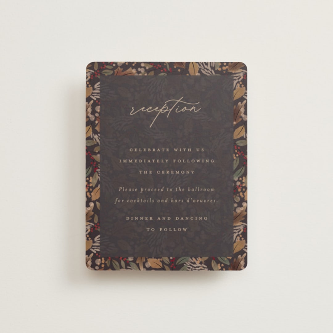 "Autumn Stroll" - Reception Cards in Moody by Erin German - Front