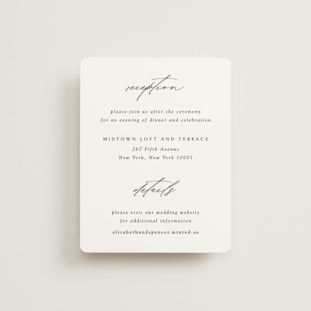 "emerald" - Reception Cards in Emerald by Andrea Cernin - Front