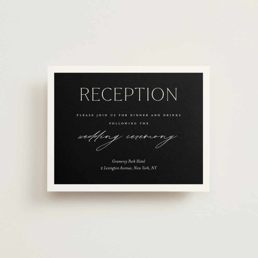 "Boutique" - Reception Cards in Noir by Eric Clegg - Front