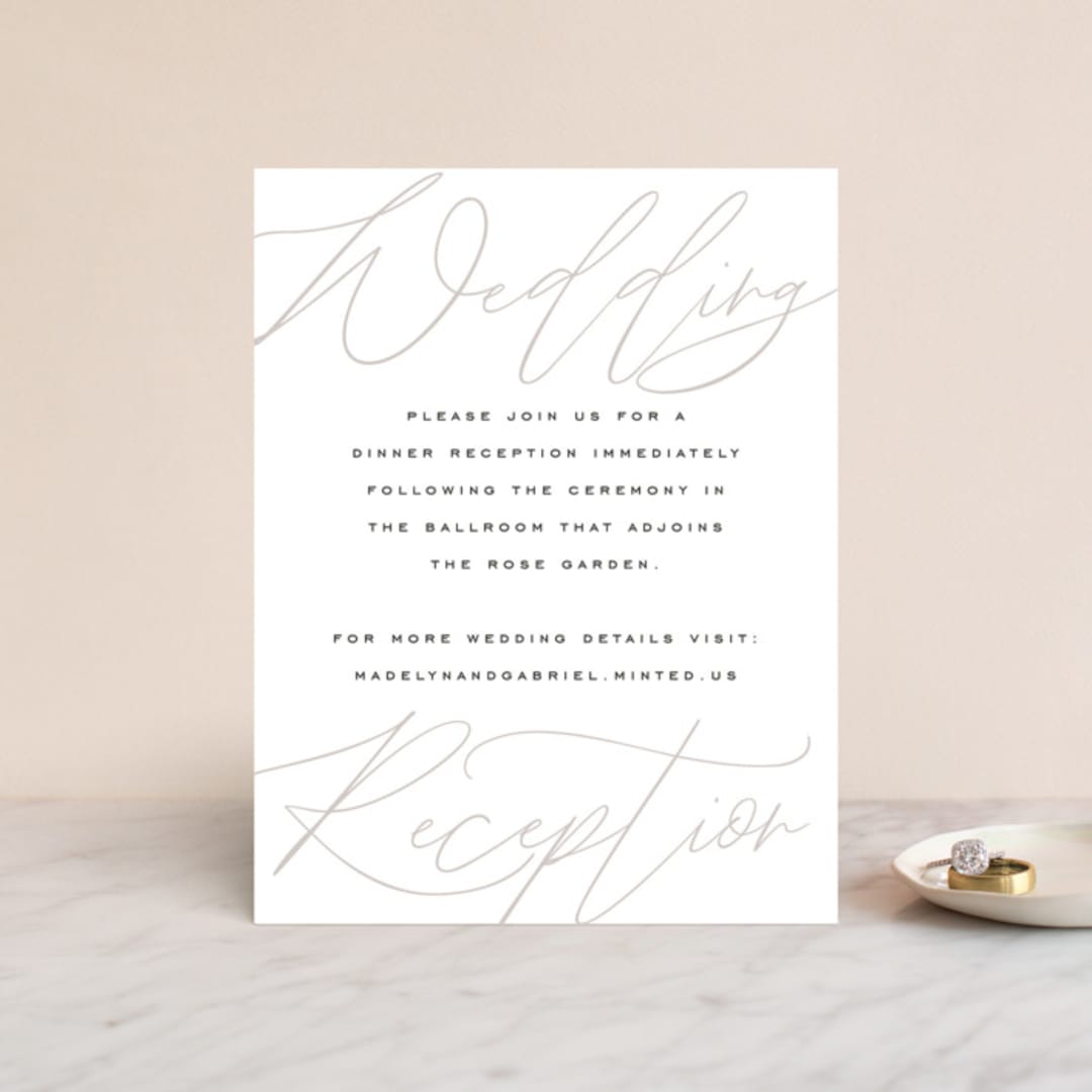 "Cummings" - Reception Cards in Cotton by Amy Kross - Front