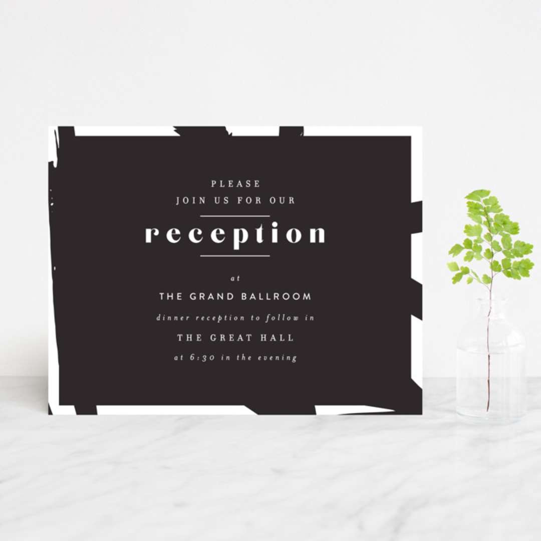 "Epithet" - Reception Cards in Charcoal by Nazia Hyder - Front
