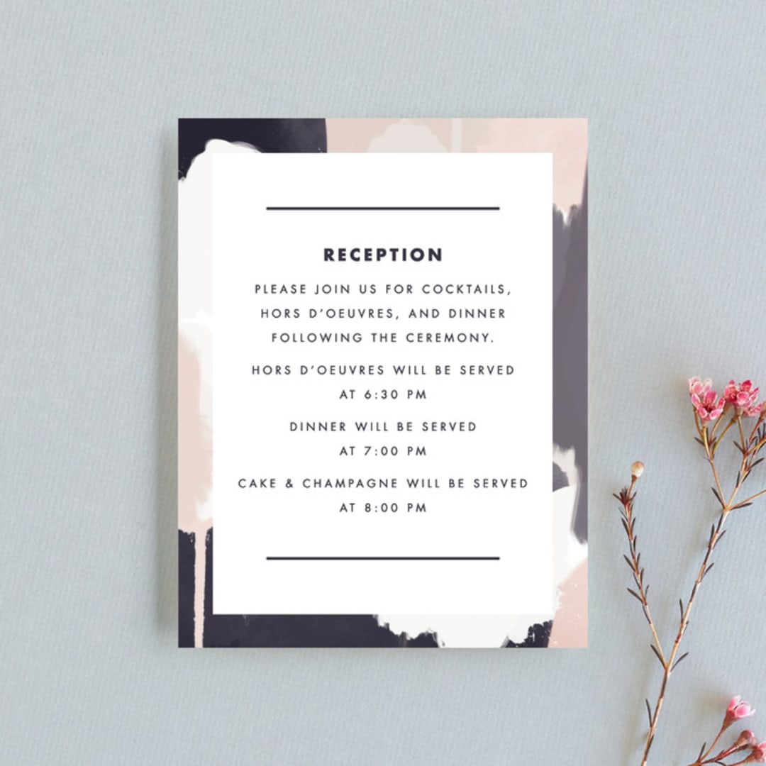 "Artistic Union" - Reception Cards in Indigo by Brooke Chandler - Front