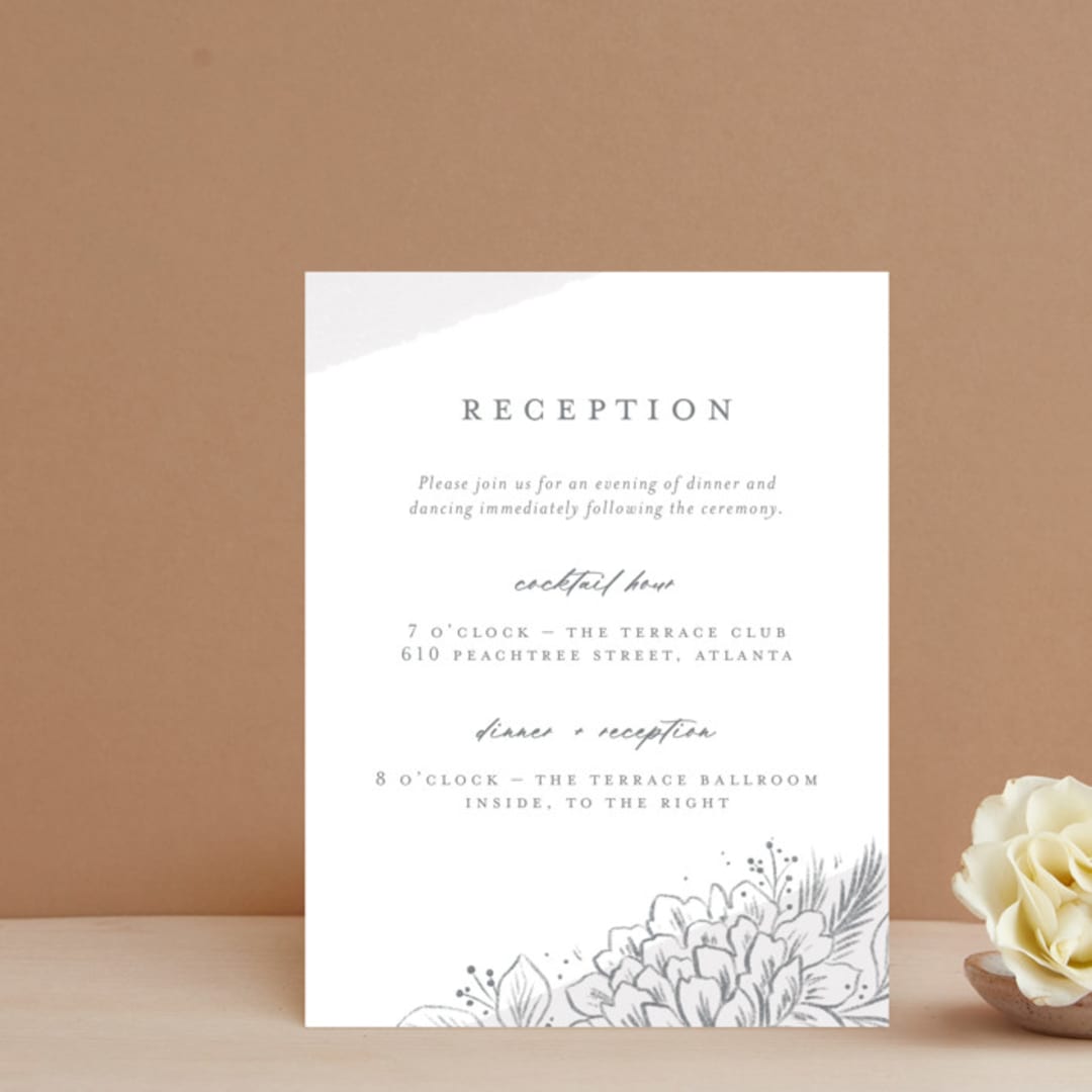 "Loving" - Reception Cards in Cloudy by Paper Raven Co. - Front