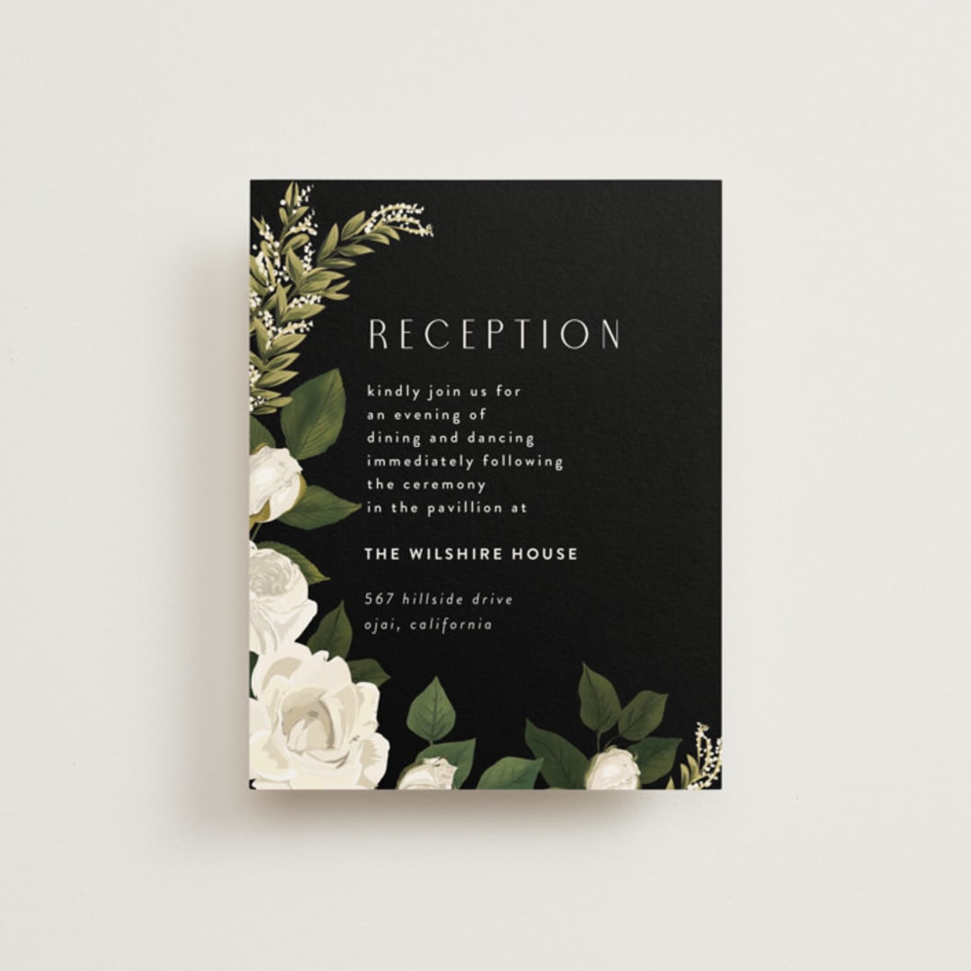 "Rose Garden" - Reception Cards in Porcelain by Susan Moyal - Front
