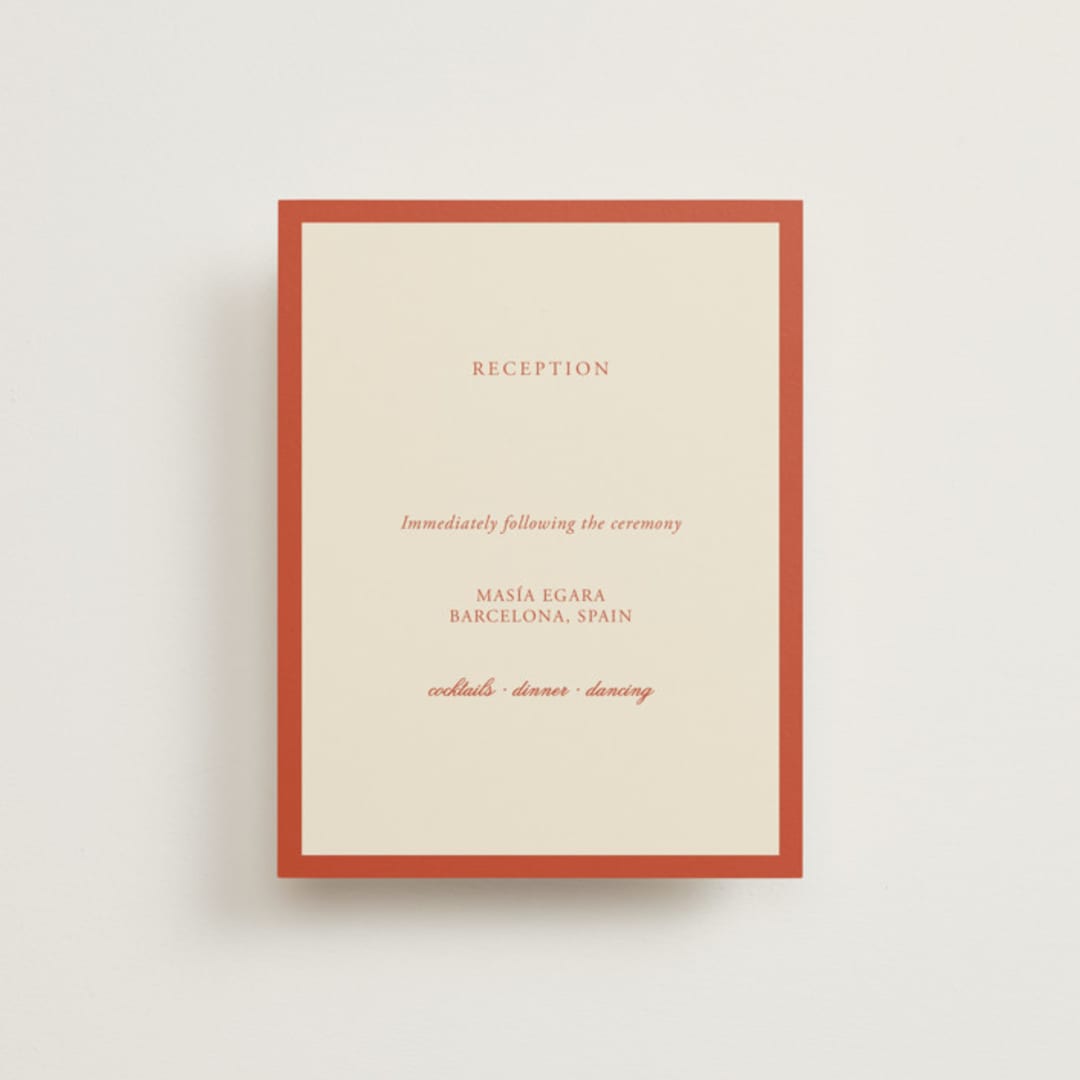 "Borders" - Reception Cards in Cherry by Ani Somi - Front