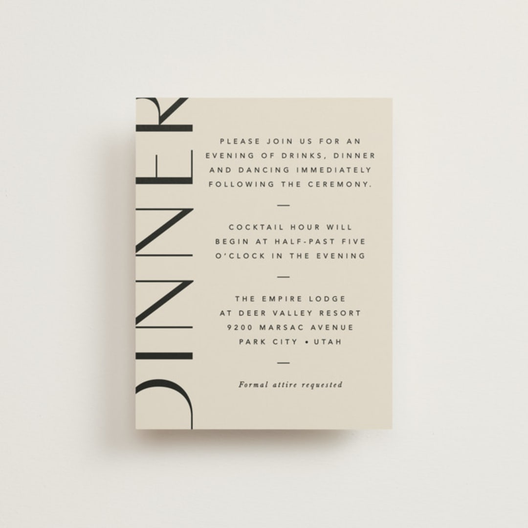 "Amara" - Reception Cards in Sand by Robert and Stella - Front