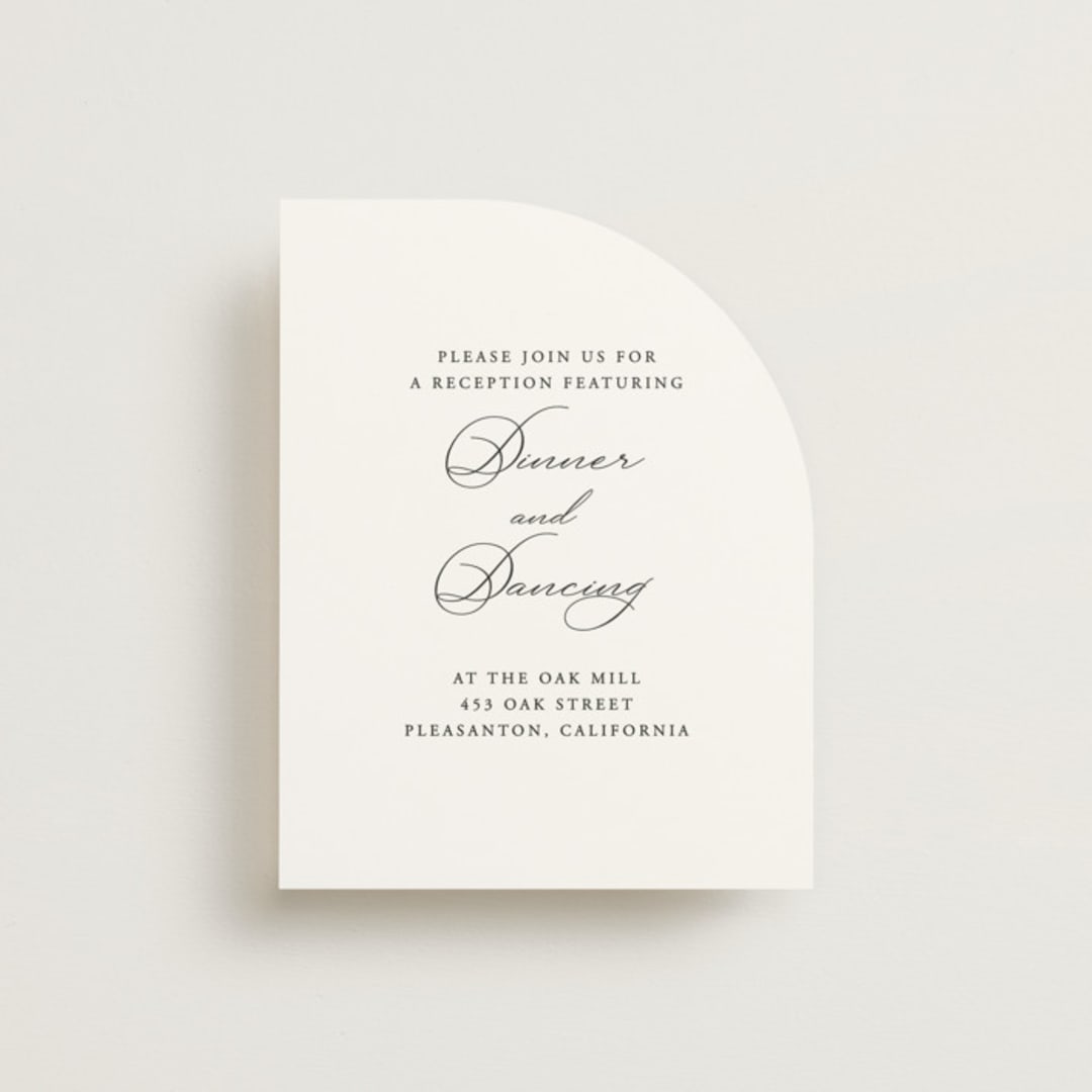 "Organza" - Reception Cards in Linen by Jill Means - Front