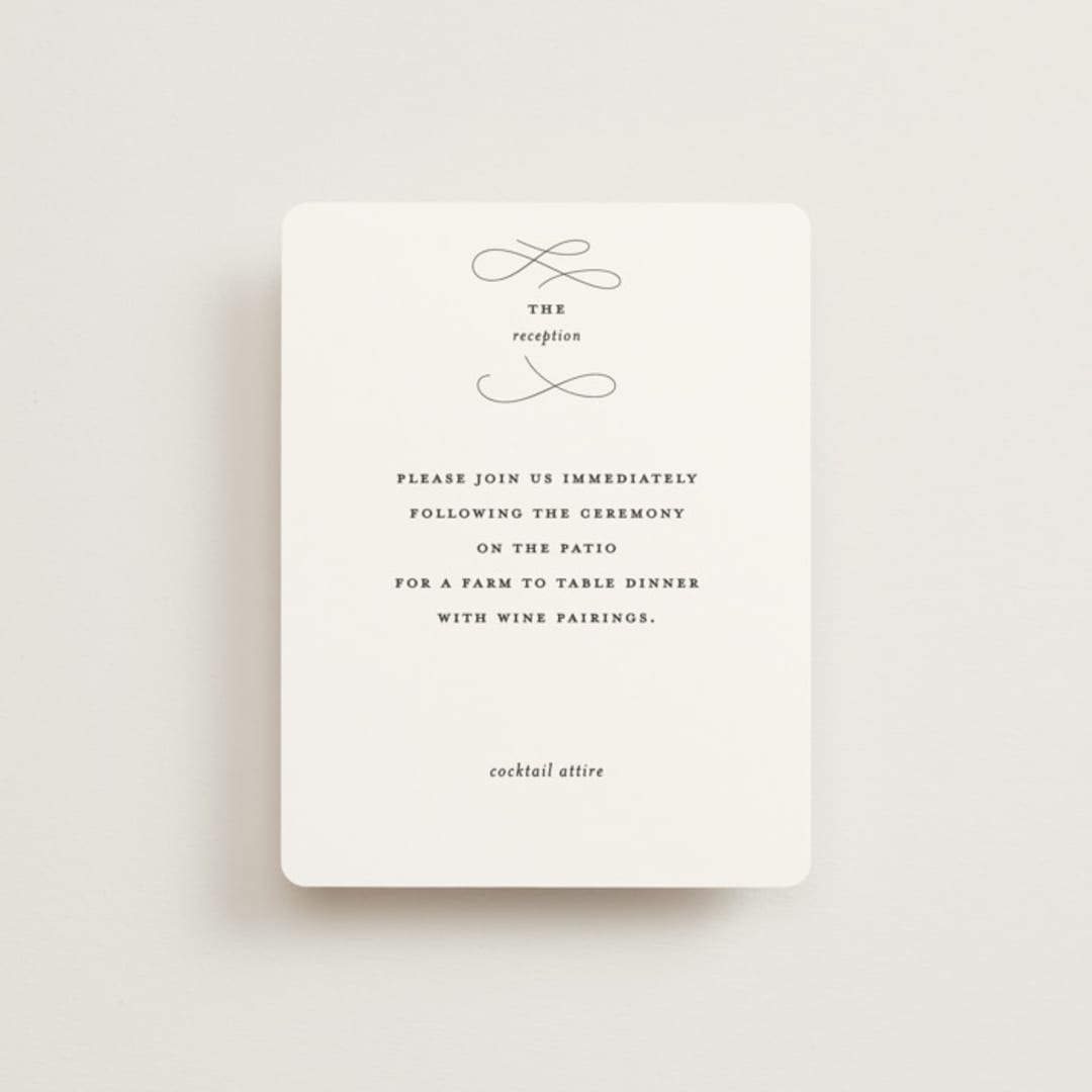 "Beyond Words" - Reception Cards in Snow by Kimberly FitzSimons - Front