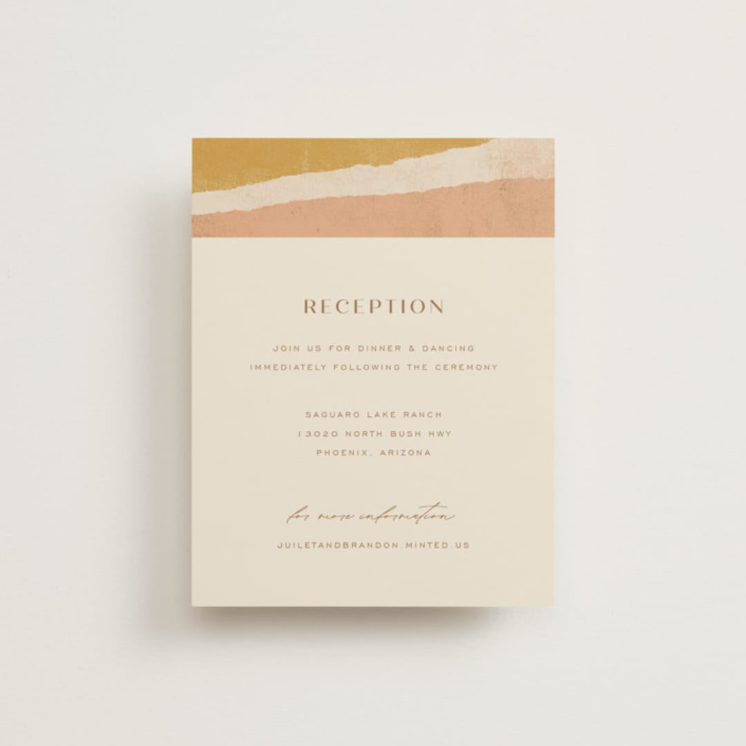 "Rustic Union" - Reception Cards in Sunset by Michelle Taylor - Front