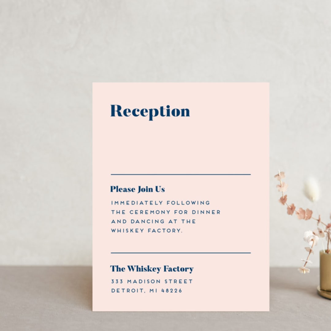 "Vogue" - Reception Cards in Navy by Genna Blackburn - Front
