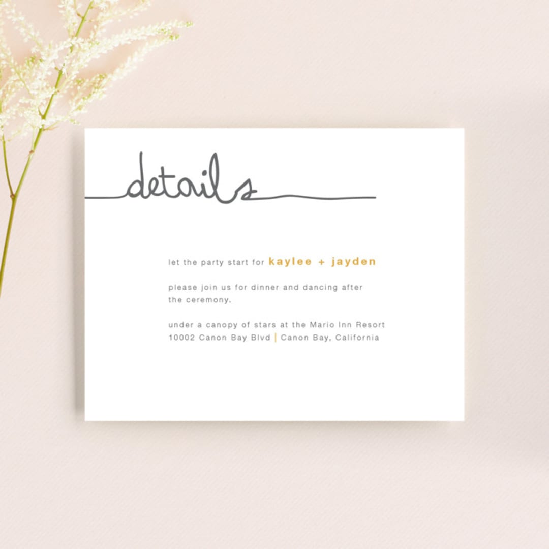 "The Happy Couple" - Reception Cards in Tangerine by R studio - Front