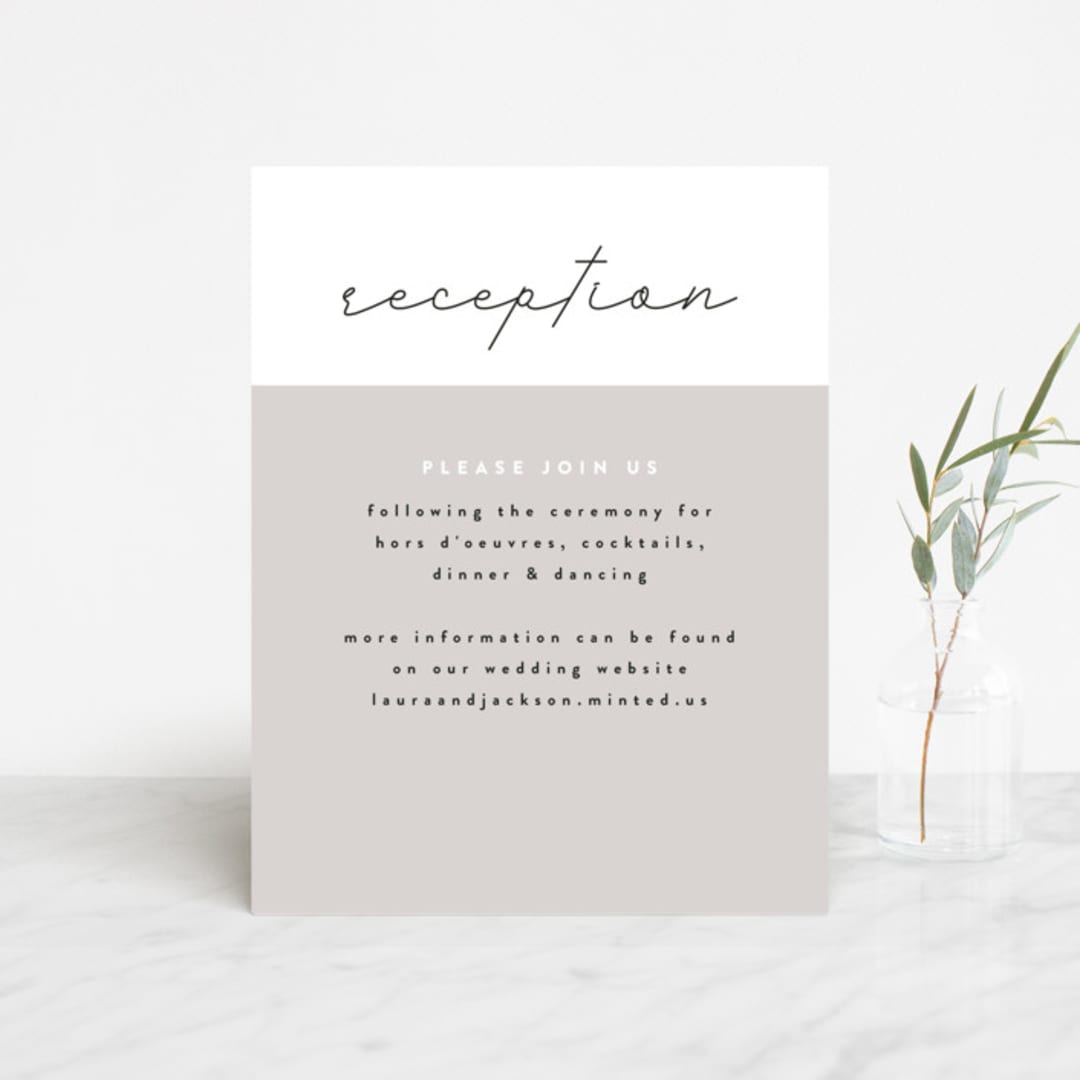 "Styled" - Reception Cards in Fog by Pixel and Hank - Front