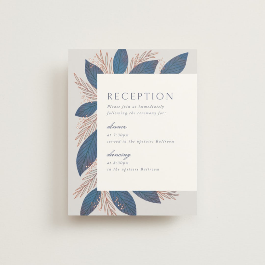 "Bouquet" - Reception Cards in Cobalt by Jen Owens - Front