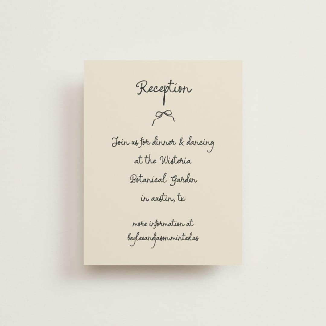 "Inkwoven" - Reception Cards in Tuxedo by Jelena Vuletic - Front