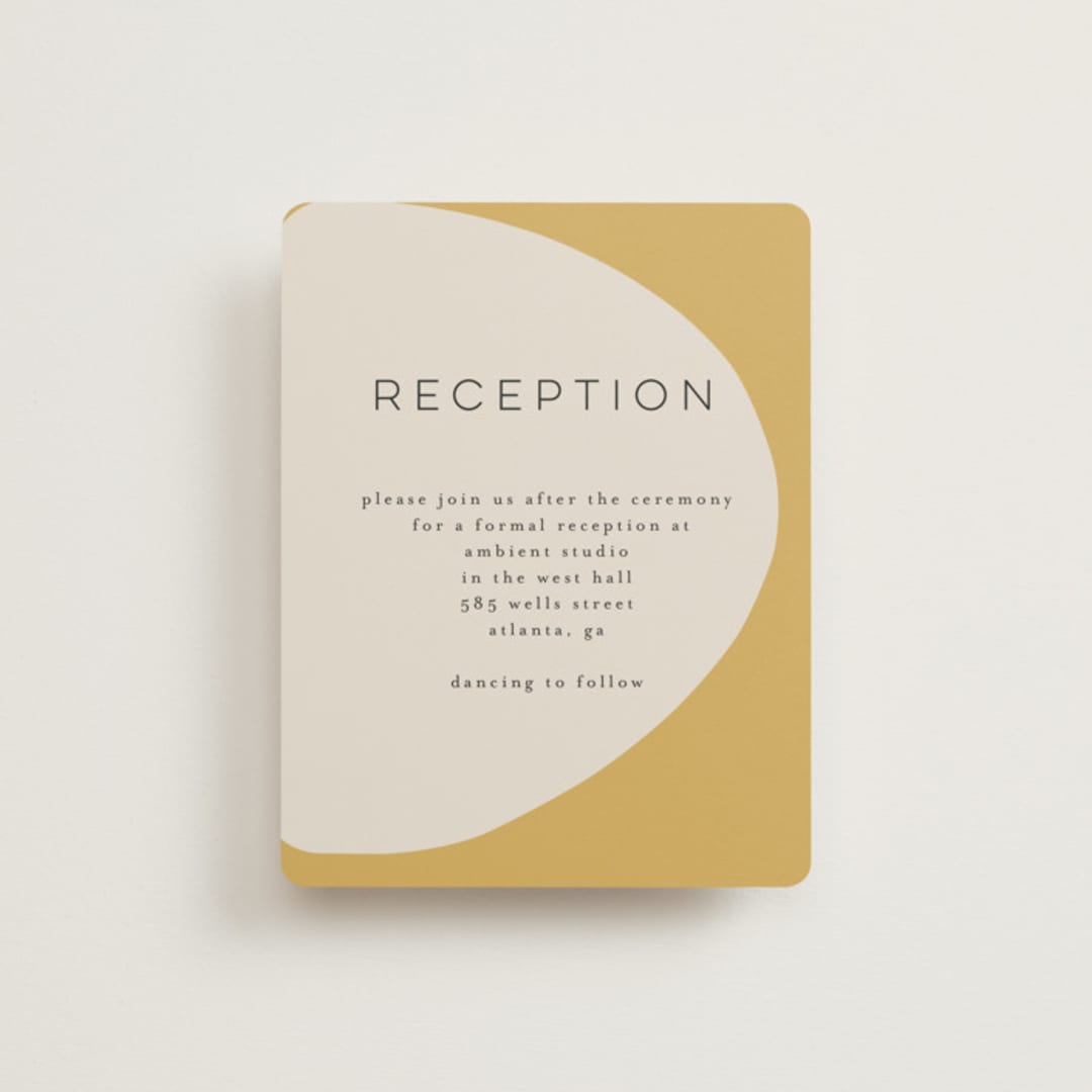"Organic shapes" - Reception Cards in Mustard by Morgan Kendall - Front