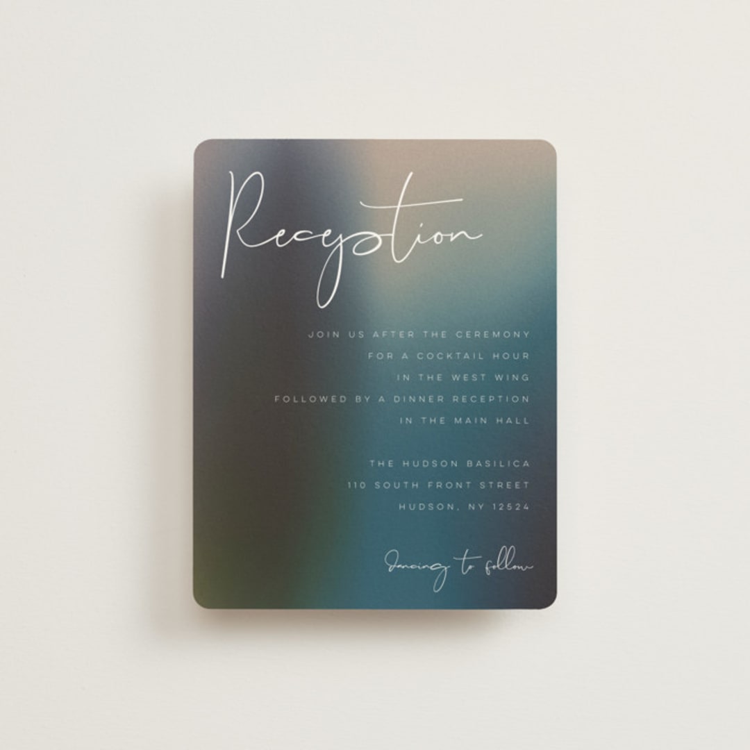 "Mystique" - Reception Cards in Ocean by Lisa McLean - Front