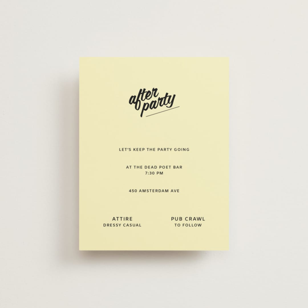 "Courthouse" - Reception Cards in Butter by Studio Suku - Front