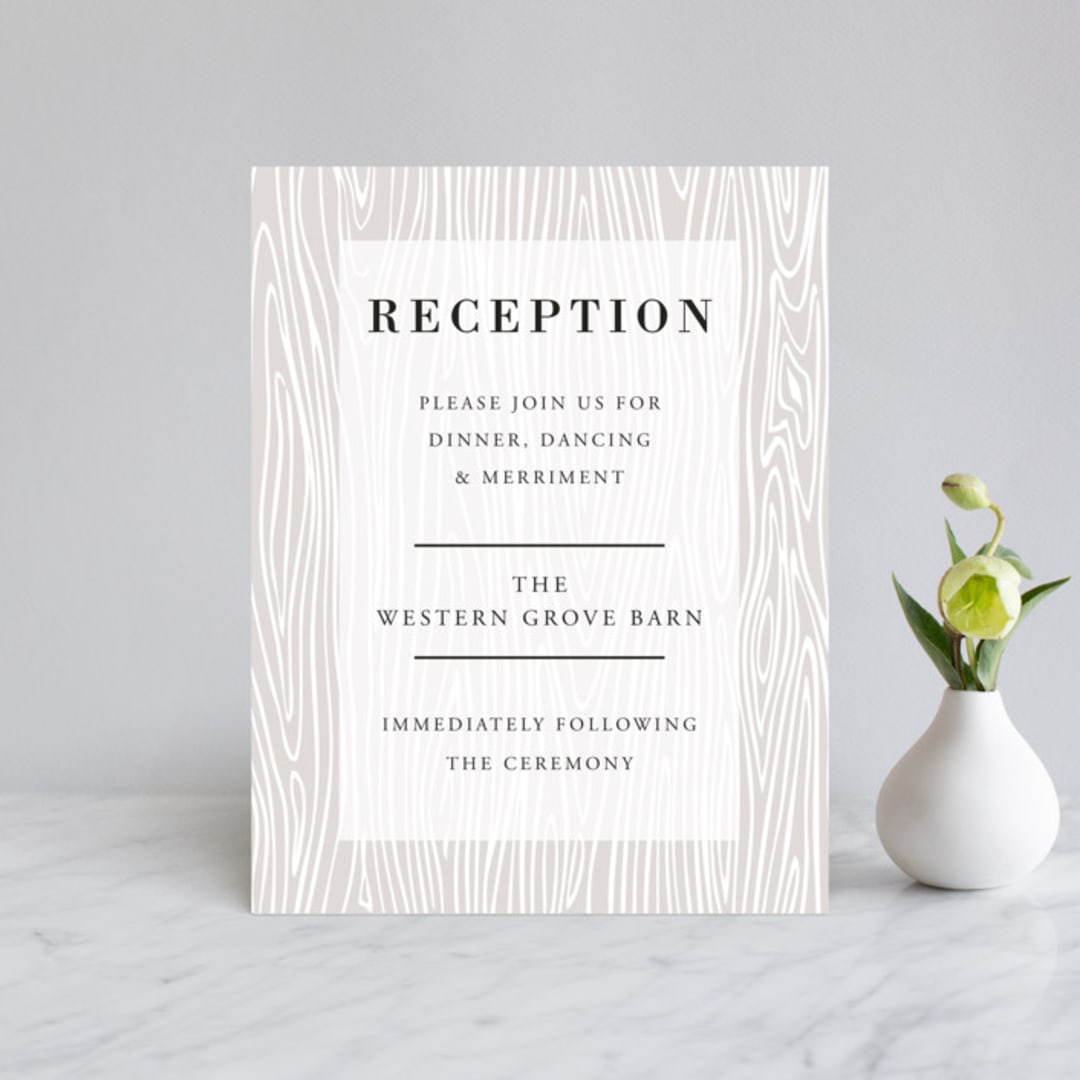 "Rustic Grain" - Reception Cards in Ashwood by Oma N. Ramkhelawan - Front