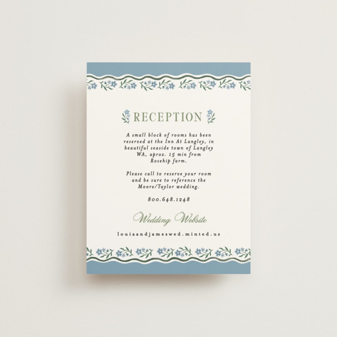 "Sweet Vintage" - Reception Cards in Periwinkle by Alethea and Ruth - Front