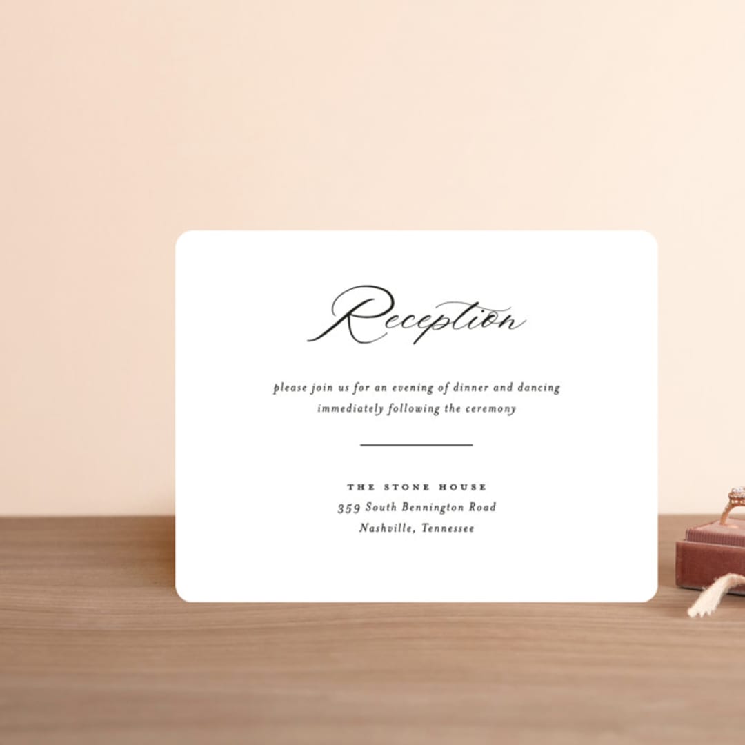 "Sienna" - Reception Cards in Sugar by Jessica Williams - Front