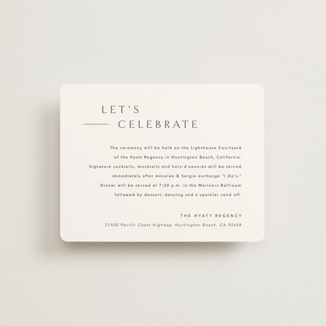 "Rhythmic" - Reception Cards in Simply White by Jennifer Postorino - Front