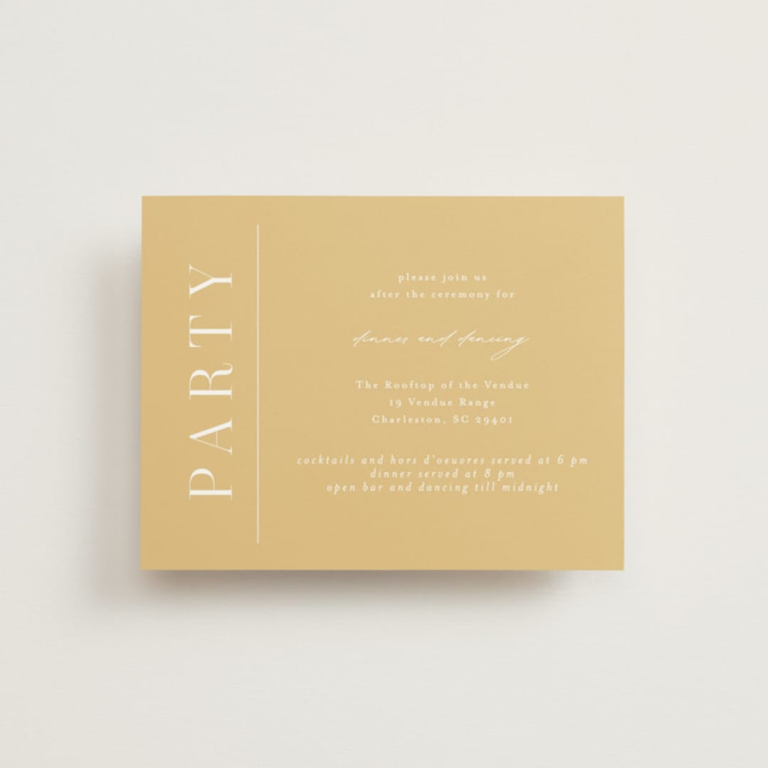 "Mystique" - Reception Cards in Linen by Ashley Rosenbaum - Front