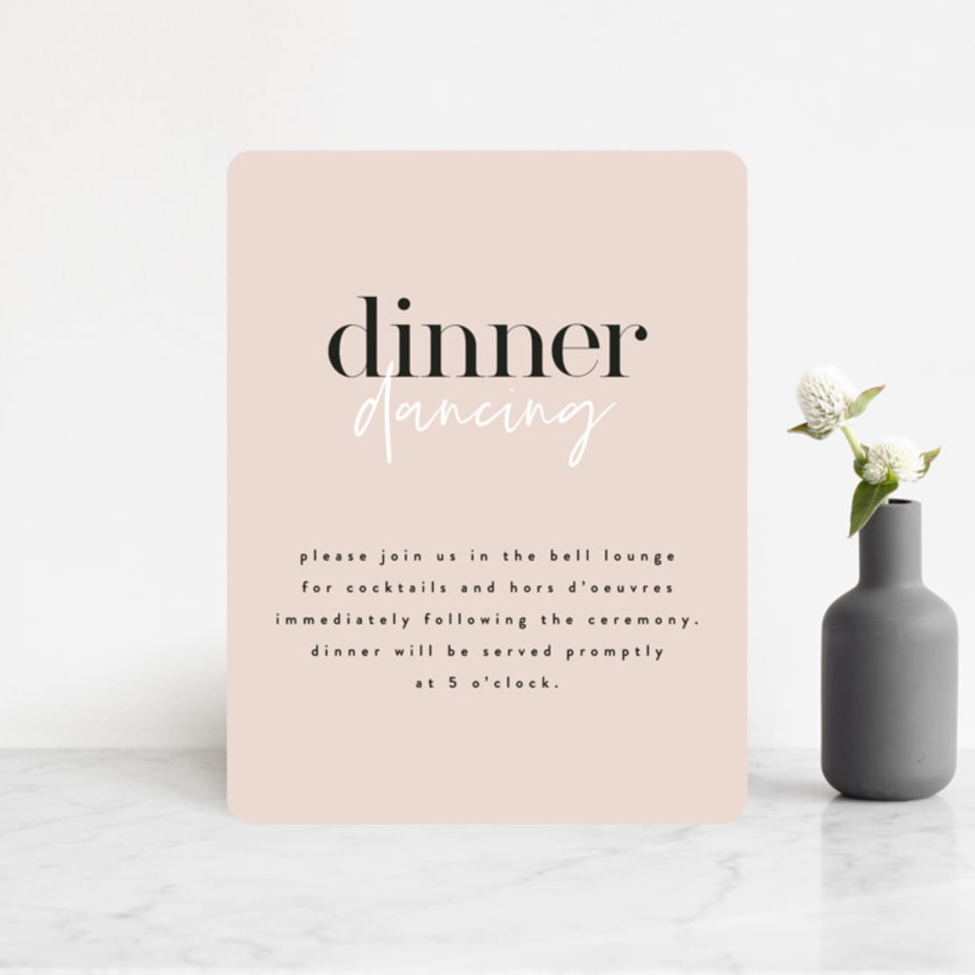"Loved" - Reception Cards in Champagne by Angela Garrick - Front