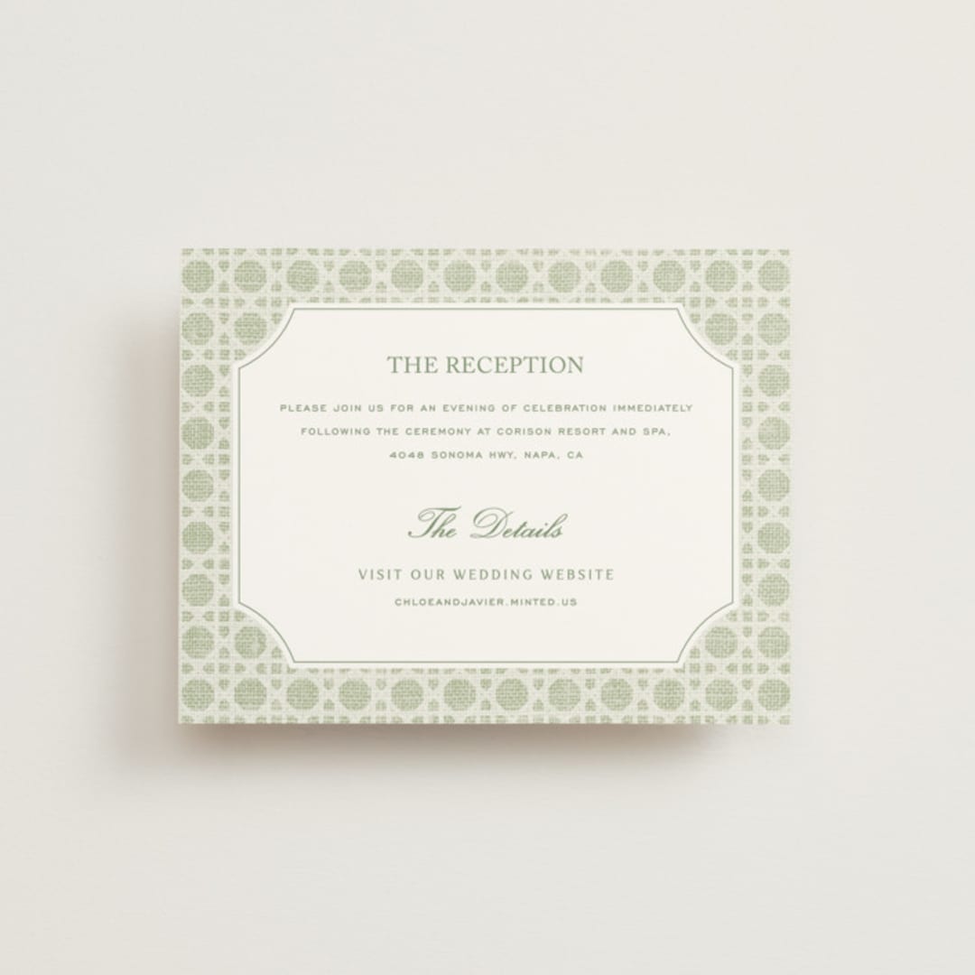 "Summer Linen" - Reception Cards in Garden by Kelly Schmidt - Front