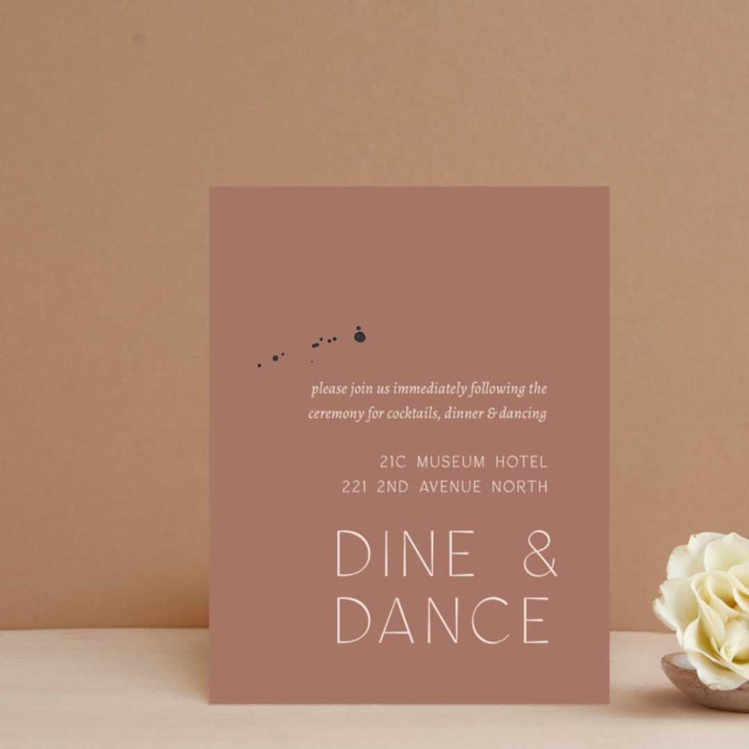 "Painted Sands" - Reception Cards in Terracotta by Chelsea Petaja - Front