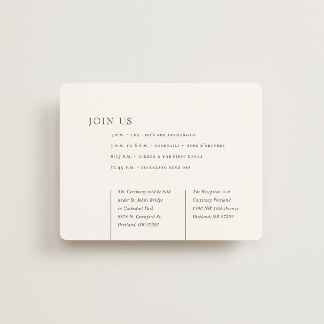 "Storybook" - Reception Cards in Ink by Jennifer Postorino - Front