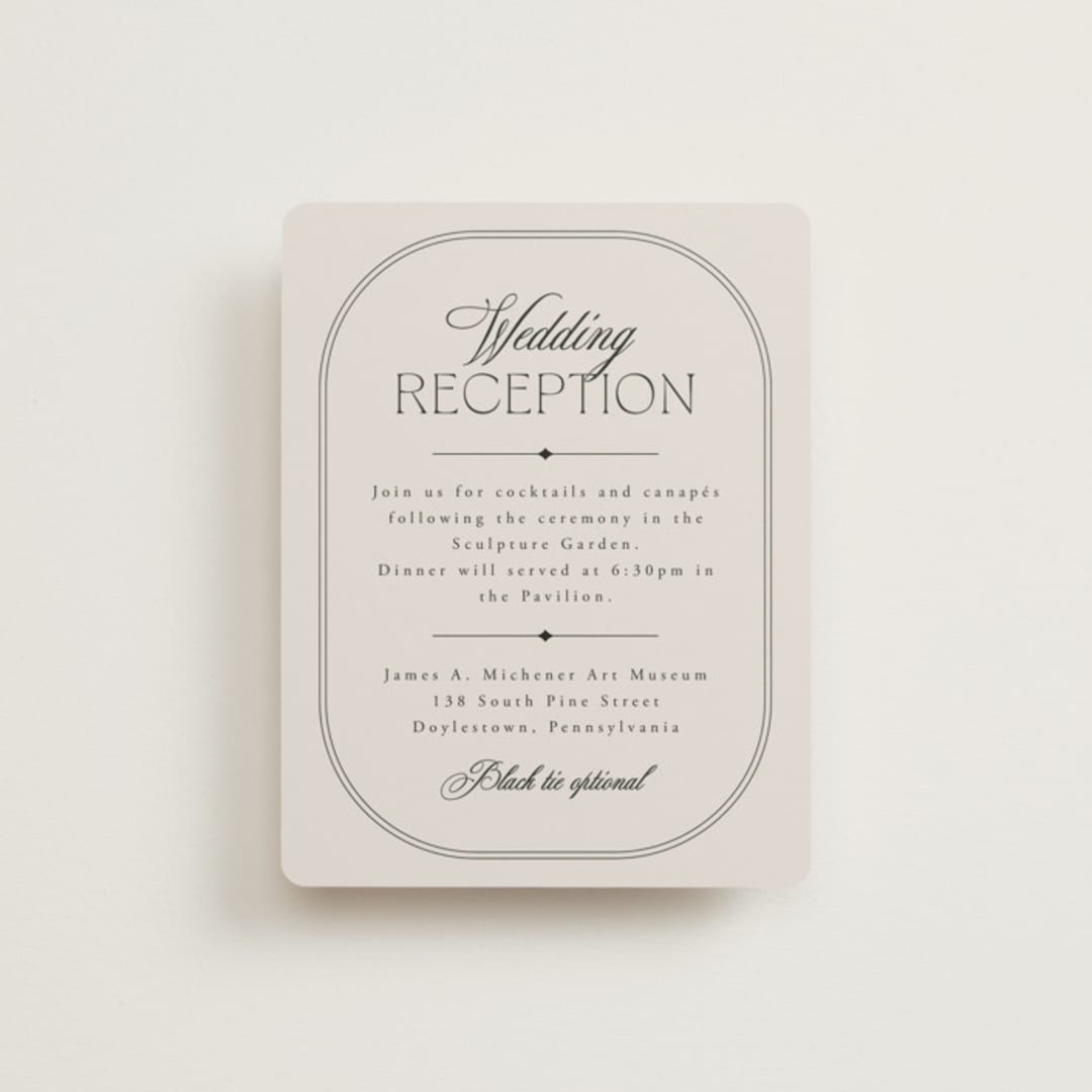 "Capsule" - Reception Cards in Stone by Everett Paper Goods - Front