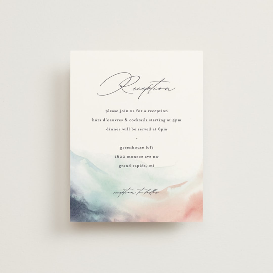 "One Path" - Reception Cards in Beach by Pixel and Hank - Front