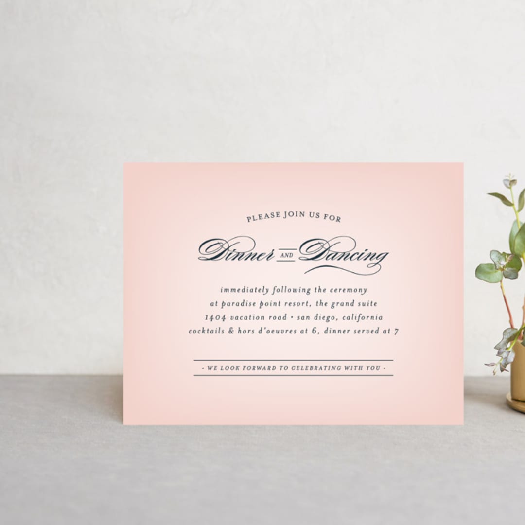 "Big City - San Diego" - Reception Cards in Blush by Hooray Creative - Front