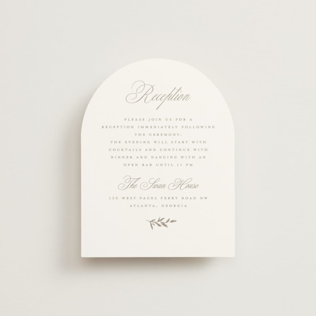 "Romantic Wreath" - Reception Cards in Chantilly by Wildfield Paper Co - Front