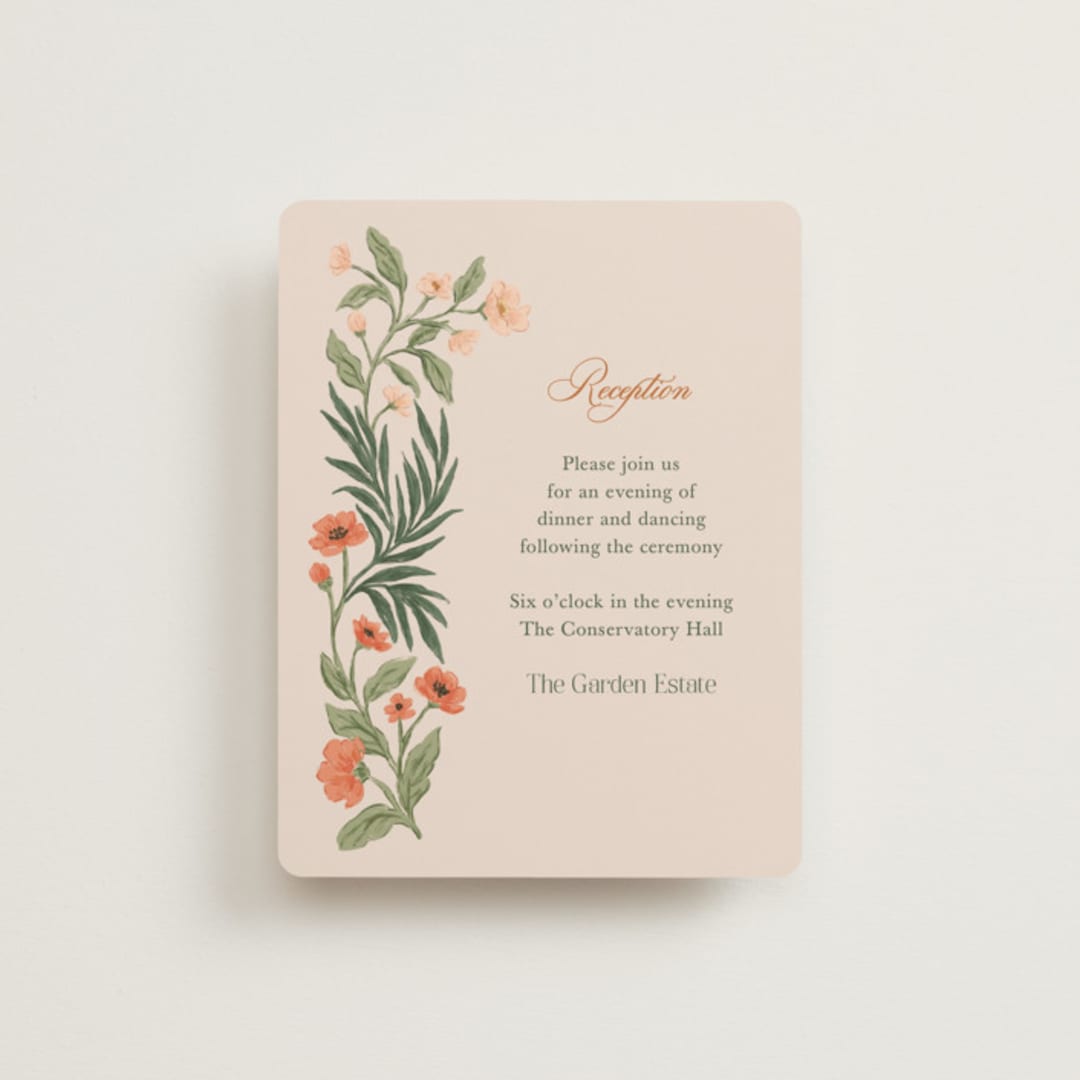 "Garden Heirloom" - Reception Cards in Garden by Elly - Front