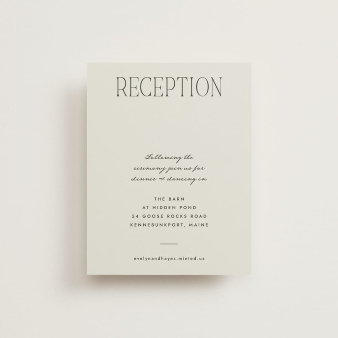 "Hayes" - Reception Cards in Forest by Blustery August - Front