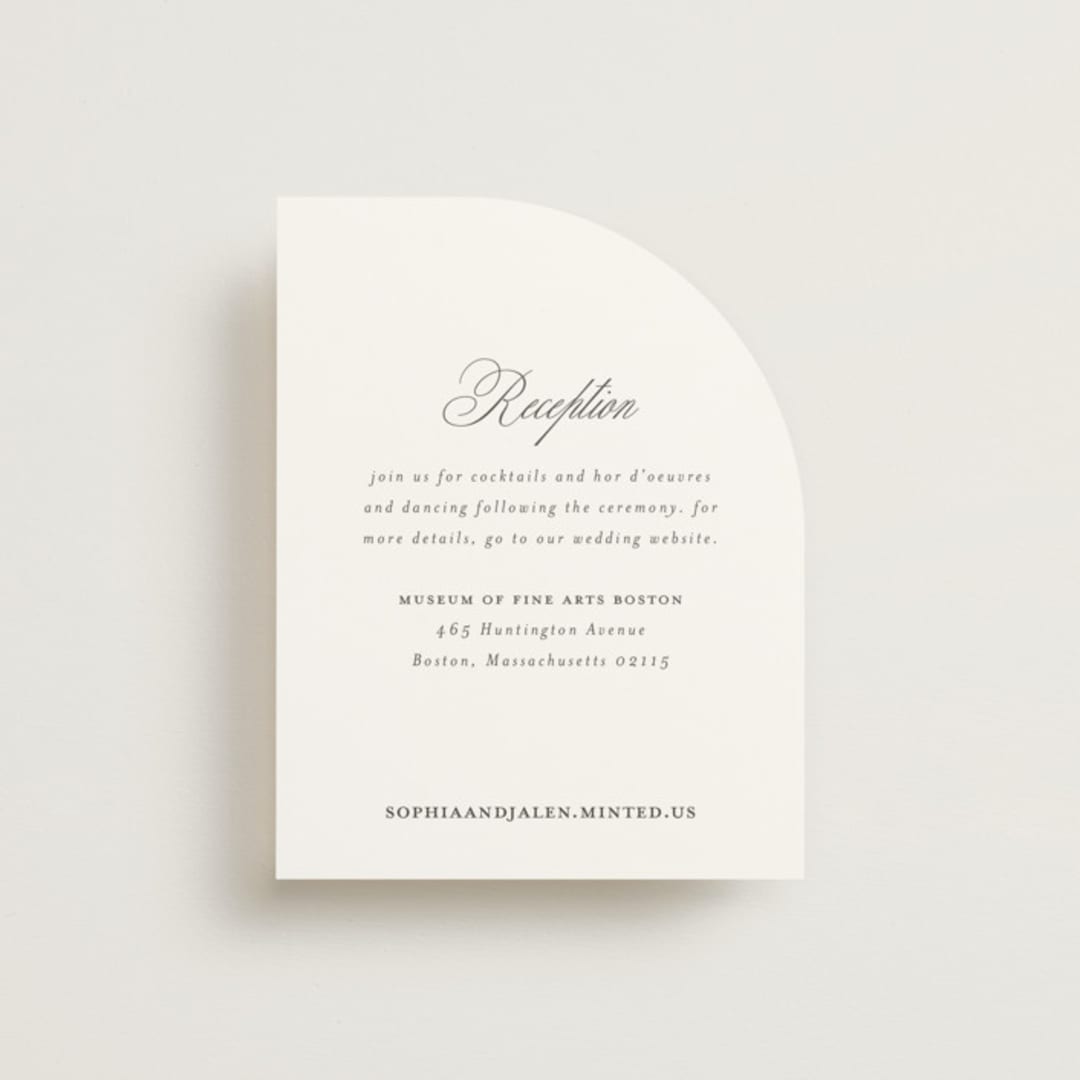 "From This Moment On" - Reception Cards in Classique by Design Lotus - Front