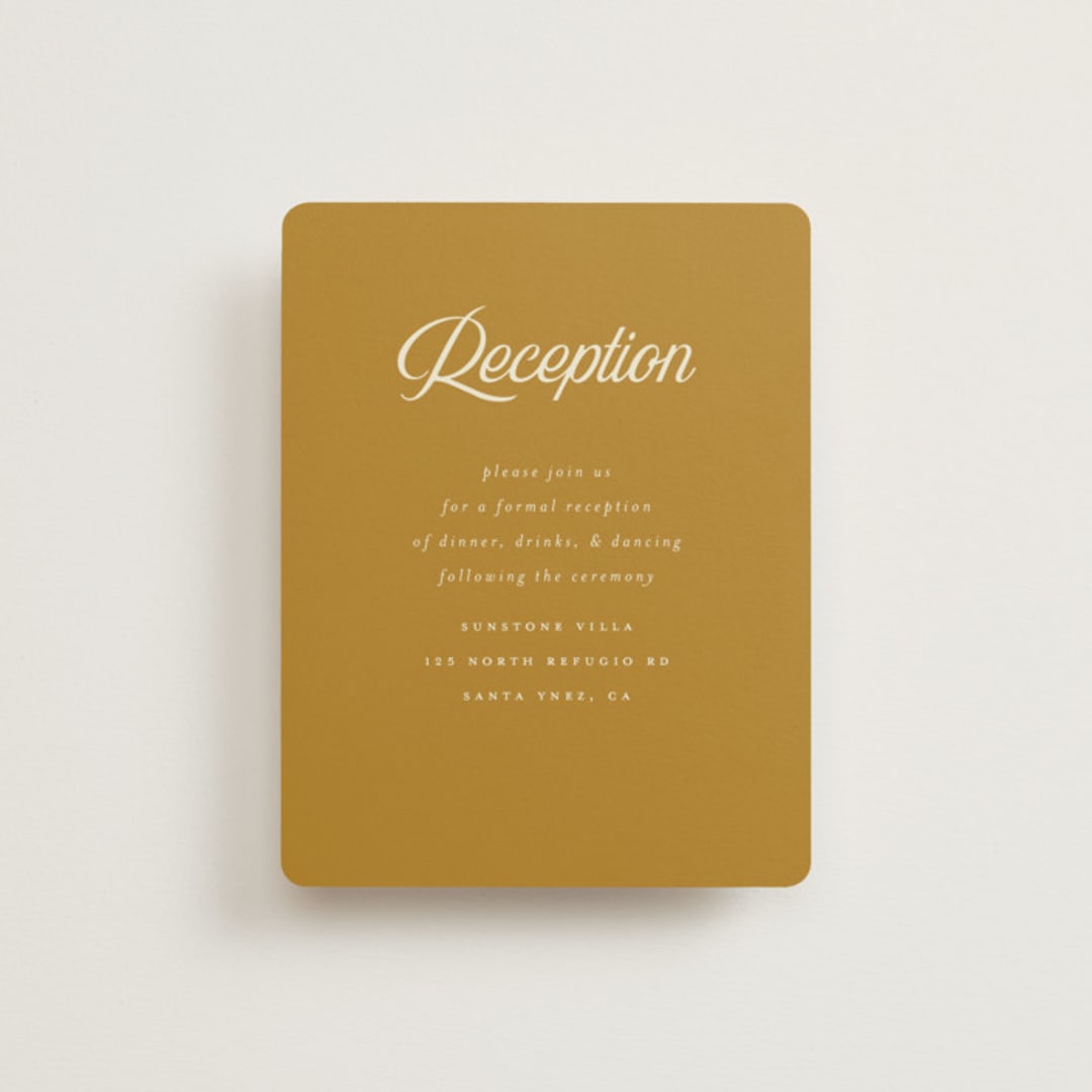 "Vintage Wildflowers" - Reception Cards in Yolk by Morgan Kendall - Front