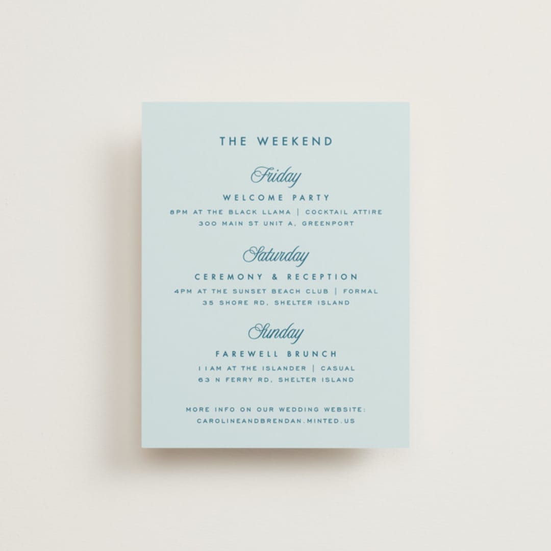 "Coast" - Reception Cards in Ocean by Kelly Schmidt - Front