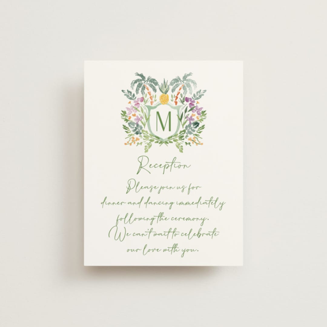 "Tropical Dreams" - Reception Cards in Jungle by Petra Kern - Front