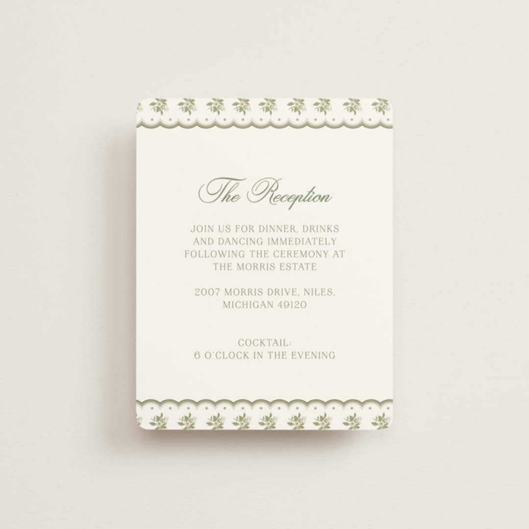 "Summer Fields" - Reception Cards in Petal by Lisa Joanna Harrison - Front