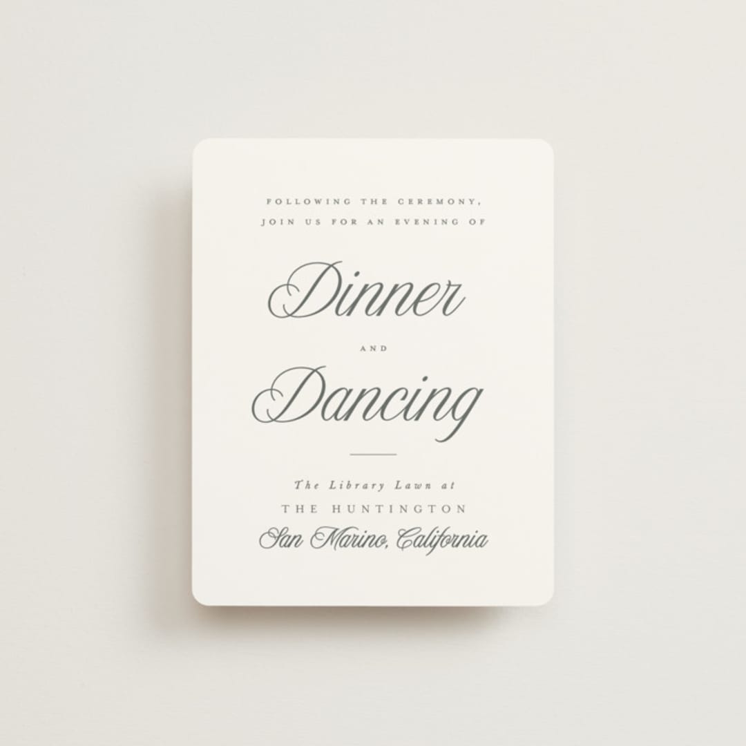 "Beautiful Day" - Reception Cards in Graphite by Leah Bisch - Front