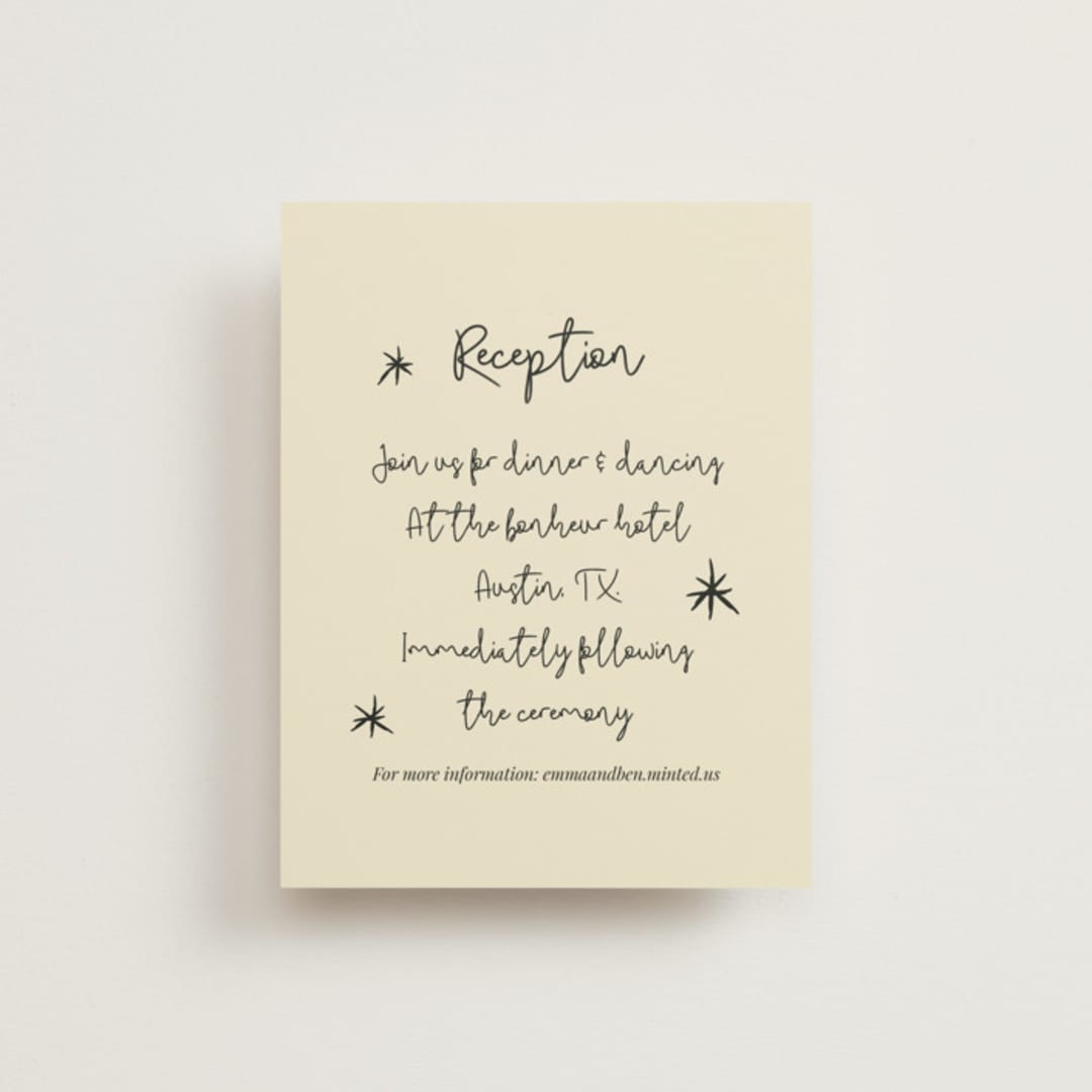 "Modern Love" - Reception Cards in Champagne by Helena Vitto - Front