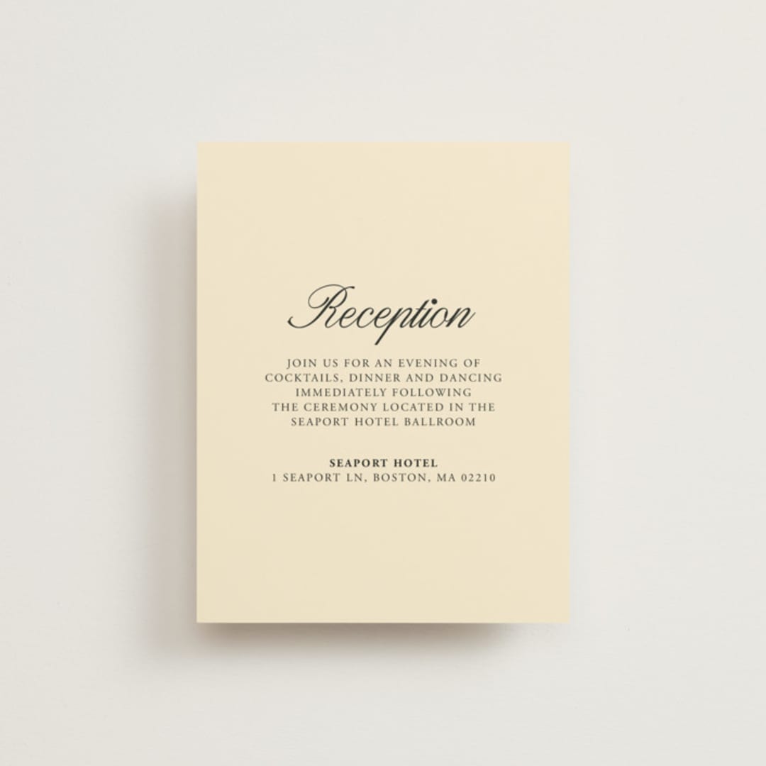 "Elegant and Formal" - Reception Cards in Sunshine by Jen Ramsey - Front