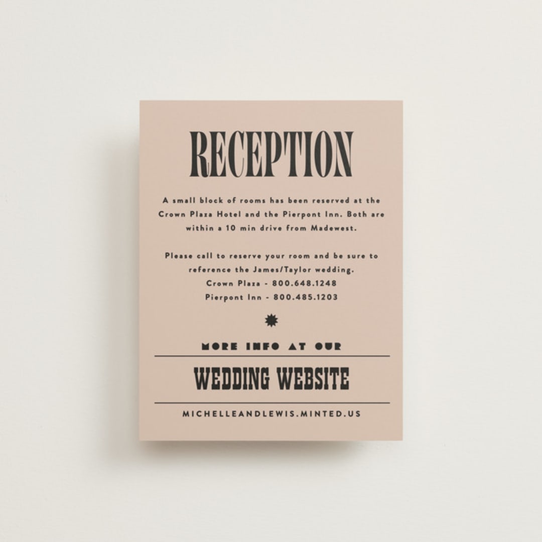 "Bold Stack" - Reception Cards in Noir by Alethea and Ruth - Front