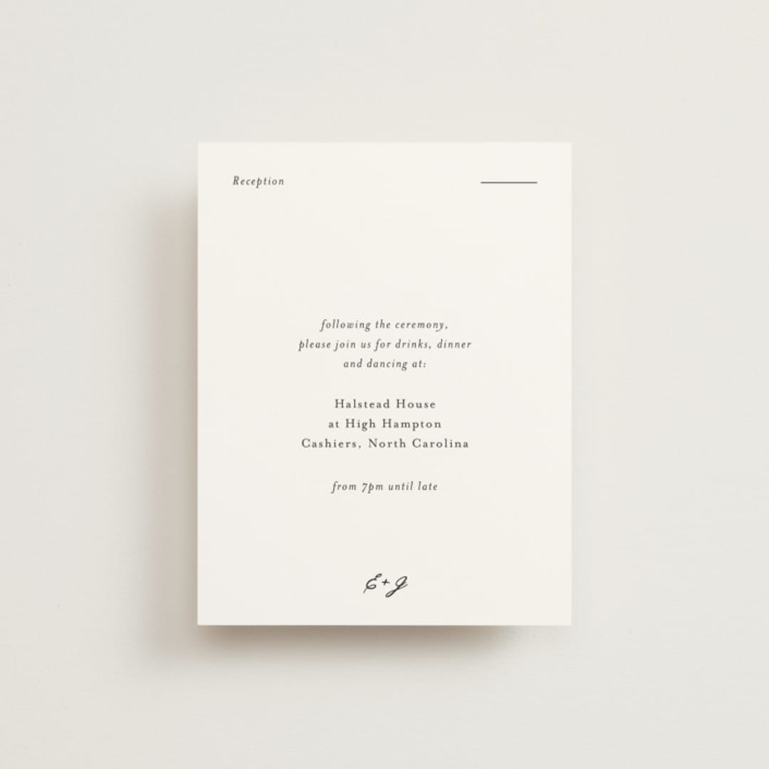 "Tuscany" - Reception Cards in Ink by Blustery August - Front