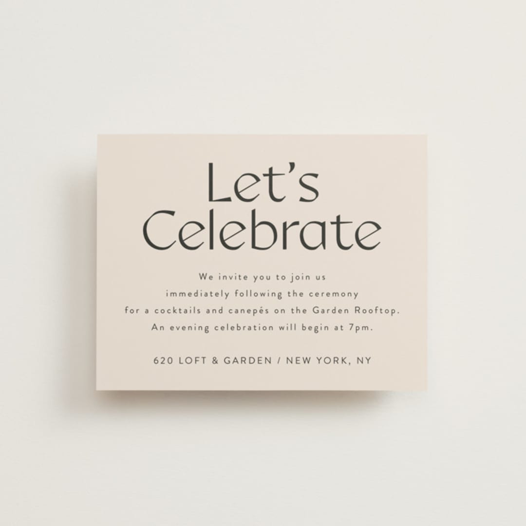 "Ayumi" - Reception Cards in Ivory by Melanie Kosuge - Front